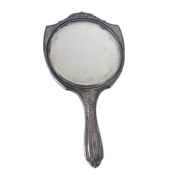 Vintage Accessories Vintage Antique Ornate Hand Mirror Silver